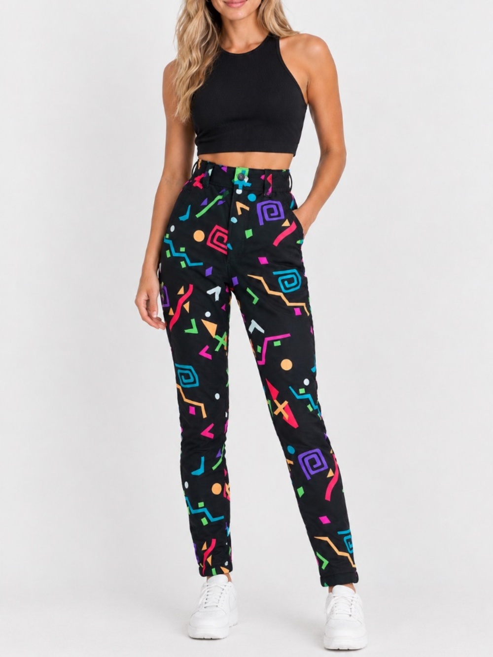 OBERMEYER VINTAGE Ski Pants Snow Classic 80s 90s Geometric Neon Women’s Medium